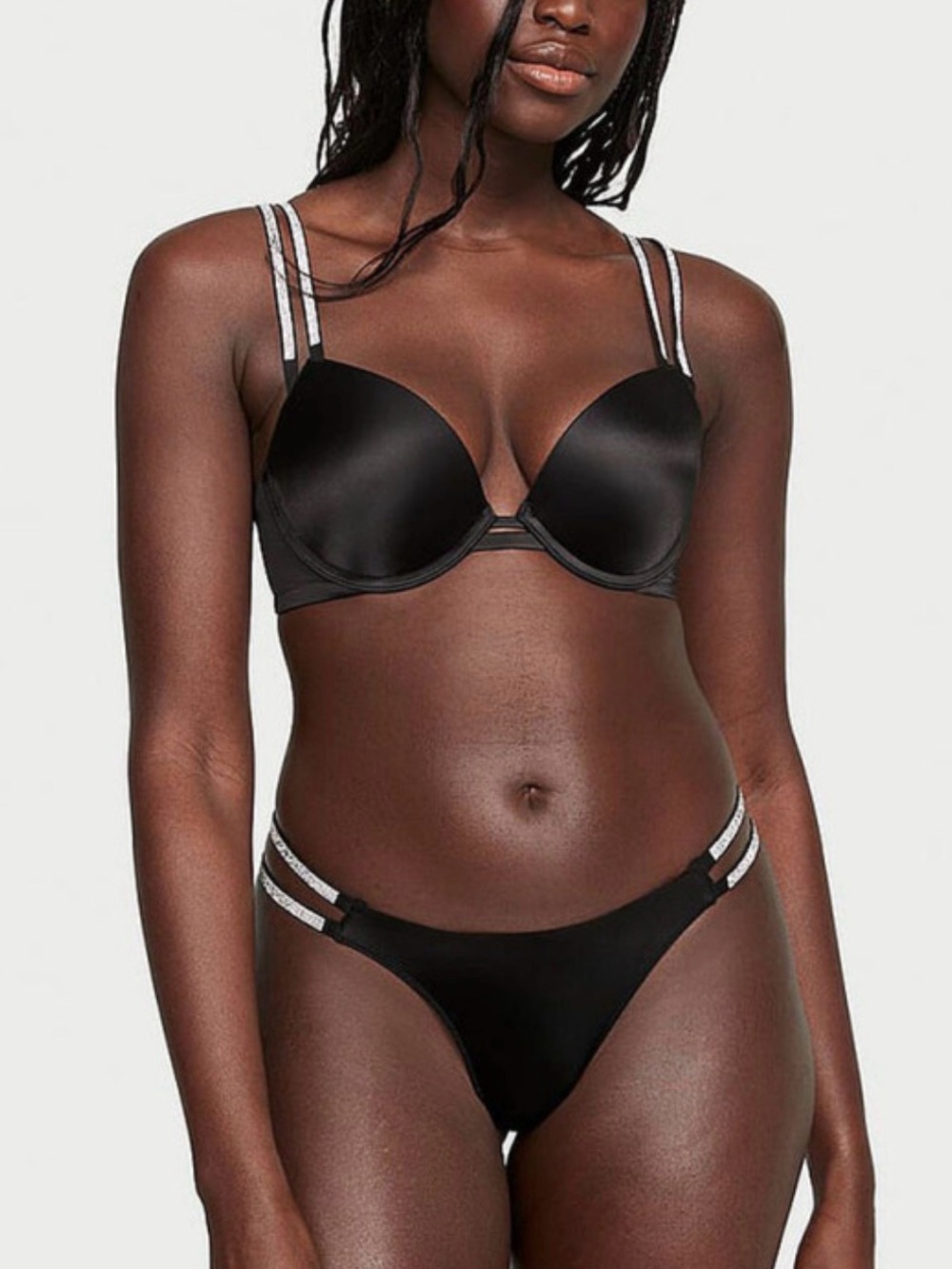 Victoria’s Secret Very Sexy Double Shine Thong in Black - Picture 2 of 9
